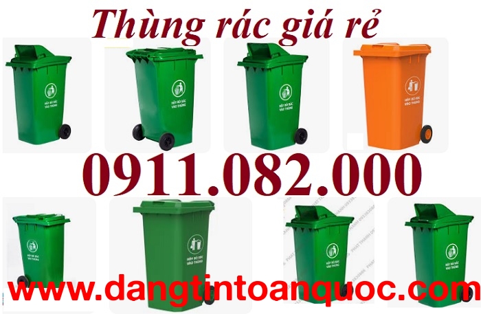 Sỉ lẻ thùng rác thông dụng tại vĩnh long, thùng rác 120L 240l giá rẻ- lh 0911.082.000