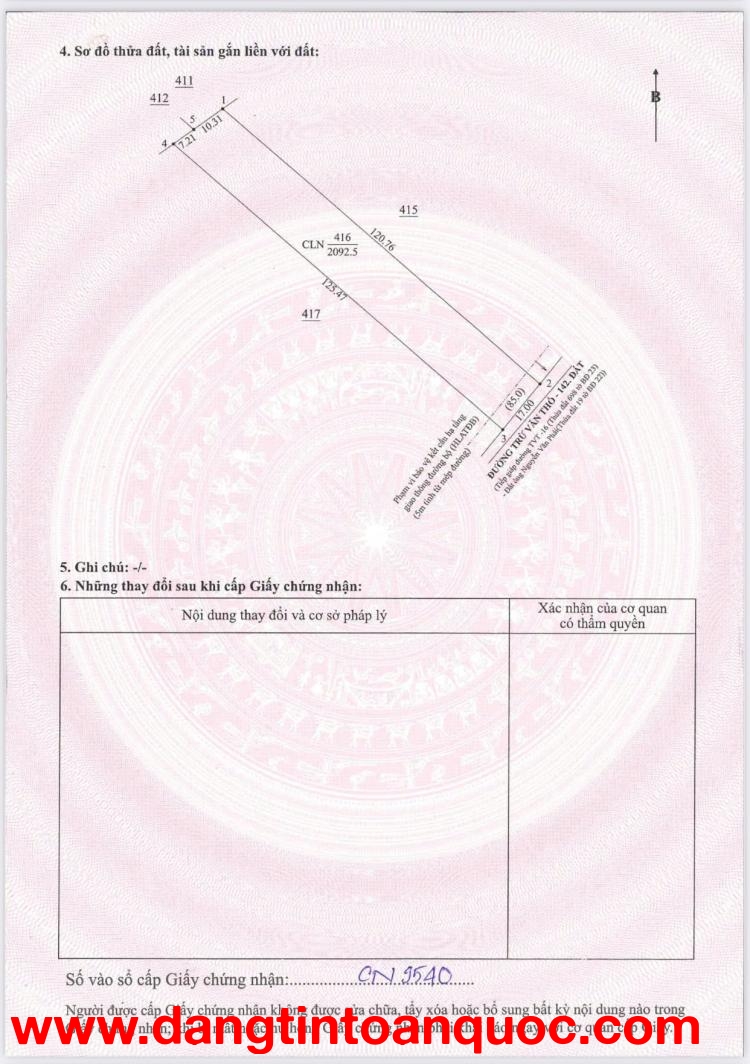 BÁN LÔ ĐẤT VƯỜN BƯỞI DIỆN TÍCH  2100M2 TẠI TRỪ VĂN THỐ