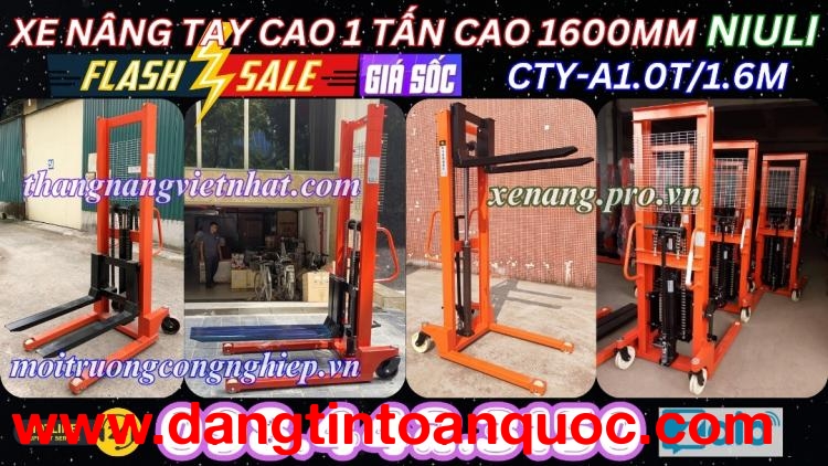 Xe nâng tay cao 1 tấn nâng cao 1.6 mét CTY-A1.0T/1.6M - NIULI