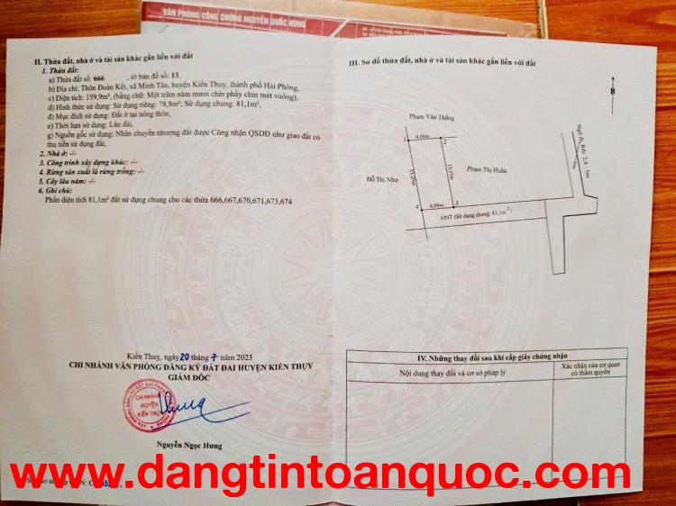 ĐẤT ĐOÀN KẾT MINH TÂN KIẾN THUỴ – NGANG 6M – GIÁ 1 TỶ 1XX  KHU DÂN CƯ HIỆN HỮU  ZALO 0567 222 555