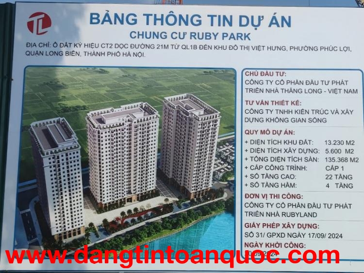 Còn 5 căn suất ngoại giao Ruby Park Phúc Lợi - giá tốt nhất dự án vào lúc này!