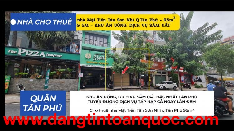 Cho thuê nhà Mặt Tiền Tân Sơn Nhì q.Tân Phú 95m² - NGANG 5M - 22Triệu