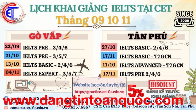 Lịch Khai Giảng Khóa CẤP TỐC 2025 tại GÒ VẤP / TÂN PHÚ 