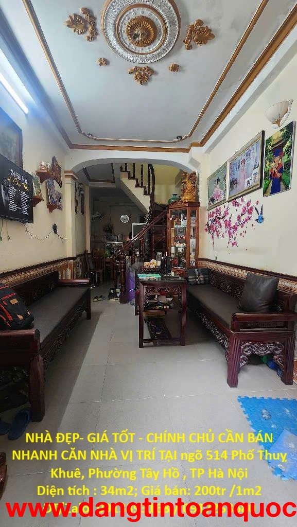 NHÀ ĐẸP- GIÁ TỐT - CHÍNH CHỦ CẦN BÁN NHANH CĂN NHÀ VỊ TRÍ TẠI phường Tây Hồ, TP Hà Nội