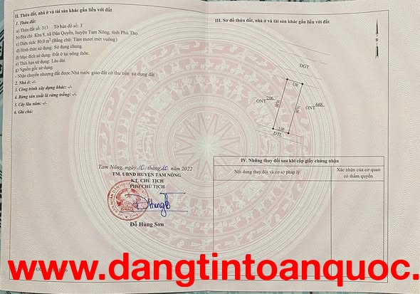 QUÁ RẺ 80M ĐẤT ĐG ECO DÂN QUYỀN - TAM NÔNG - PHÚ THỌ. NGAY SÁT QL 32