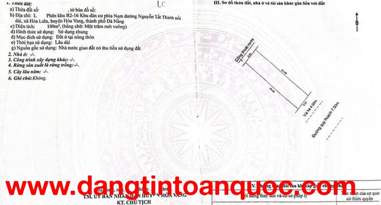 ????????Bán đất đường 7,5m TRƯƠNG CÔNG HUẤN – Song song Nguyễn Tất Thành