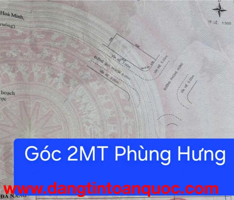 Bán đất lô góc 2MT đường 10,5m Phùng Hưng và Phú Xuân
