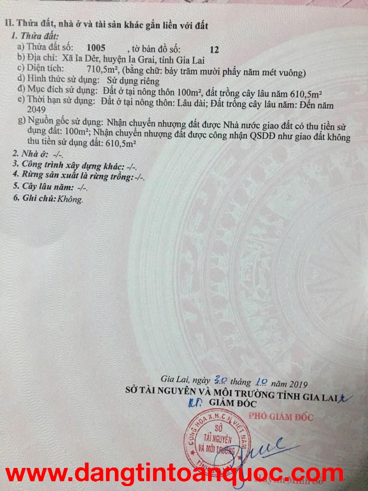 ĐẤT ĐẸP – GIÁ TỐT –  BÁN GẤP ĐẤT XÃ Ia Dêr, huyện IA Grai, Gia Lai