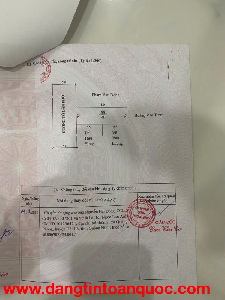 Nhà cấp 4 Tân Thành Dương Kinh giá 1.3xx tỷ – Hàng hiếm khu trung tâm, ngõ 5m ô bàn cờ  ZALO 0567 22