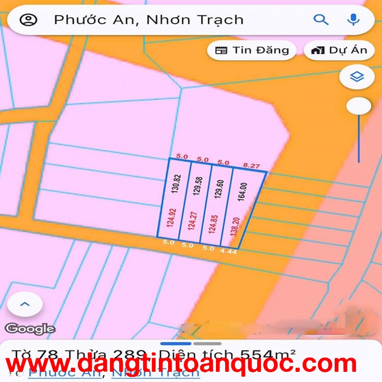 BÁN ĐẤT NỀN KHU DÂN CƯ XÃ PHƯỚC AN NHƠN TRẠCH – FULL THỔ CƯ – GIÁ F0