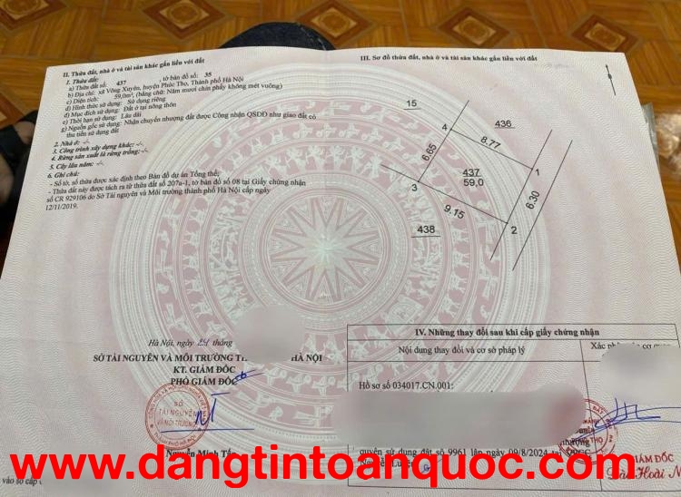 SIÊU ĐẸP 59M ĐẤT LỤC XUÂN - VÕNG XUYÊN - PHÚC THỌ - HÀ NỘI