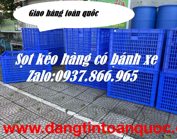 Địa chỉ cung cấp sọt kéo hàng trong  xưởng may, sọt có bánh xe dưới đáy, sóng hở 26 ba