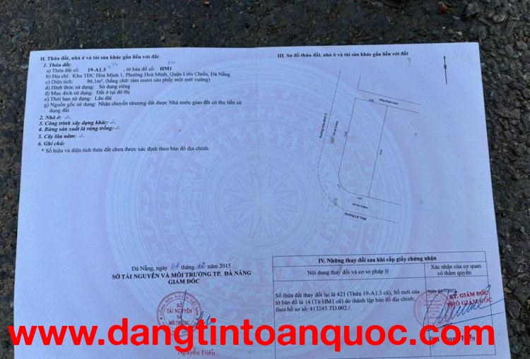 ????????Bán đất GÓC 2MT đường Lê Thiệt & Hòa Minh 2 - Vị trí đẹp gần biển