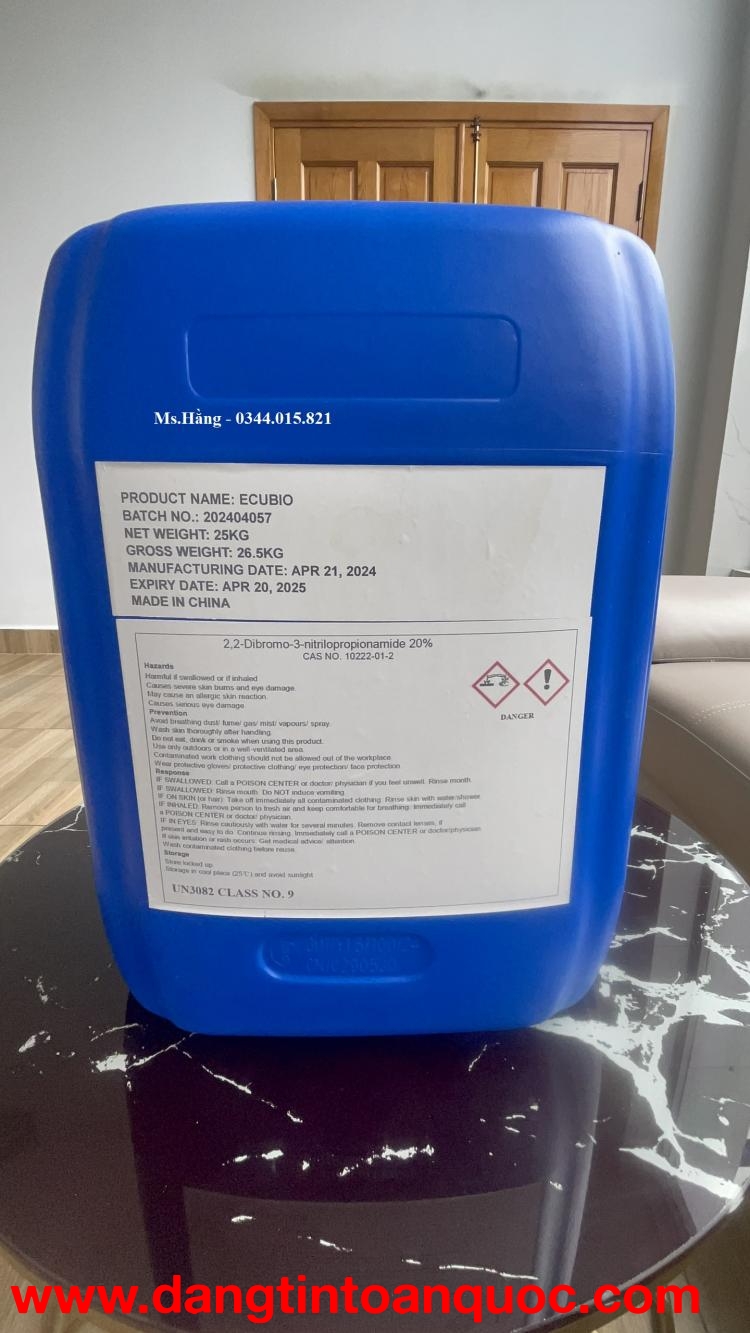 Ecubio - DBNPA dạng nước, nguyên liệu diệt khuẩn, trị nấm trong ao nuôi