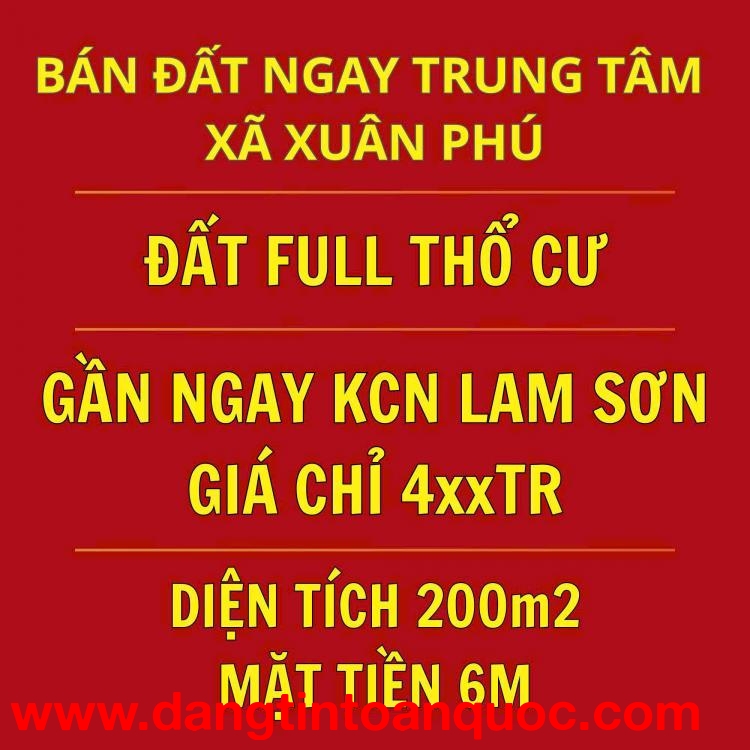 CHỈ 4XX TRIỆU SỞ HỮU LÔ ĐẤT KCN LAM SƠN, GẦN SÂN BAY
