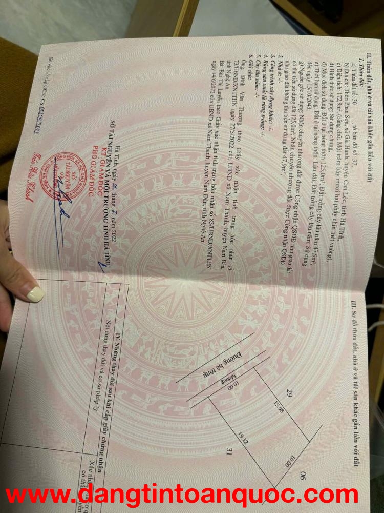 HOT HOT - CẦN BÁN LÔ ĐẤT  TẠI Thôn phan sơn, Gia Hanh, Can Lộc, Hà Tĩnh