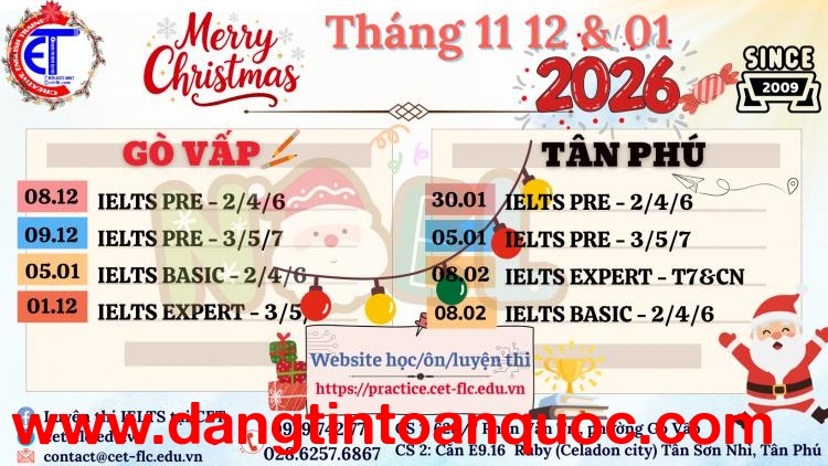 Tuyển giáo viên IELTS tại Gò Vấp và Tân Phú