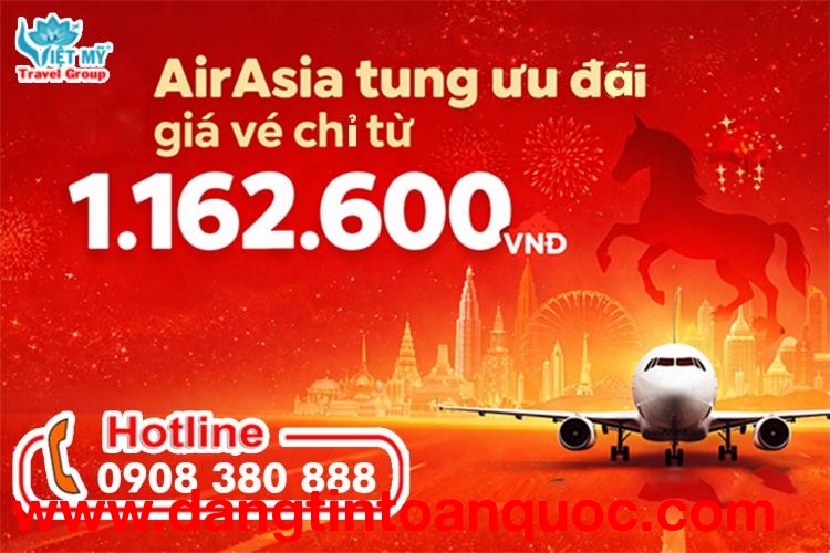 AirAsia tung ưu đãi giá vé chỉ từ 1.162.600 VNĐ