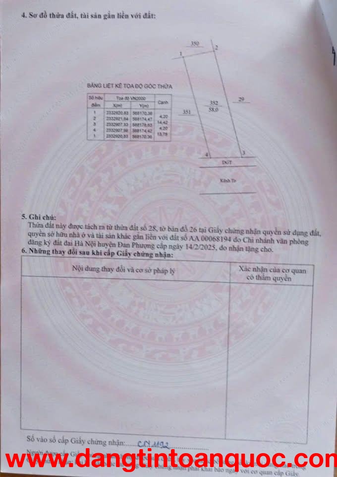 HÀNG MỚI TINH 58M TRUNG TÂM THỊ TRẤN PHÚC ĐAN PHƯỢNG - HÀ NỘI