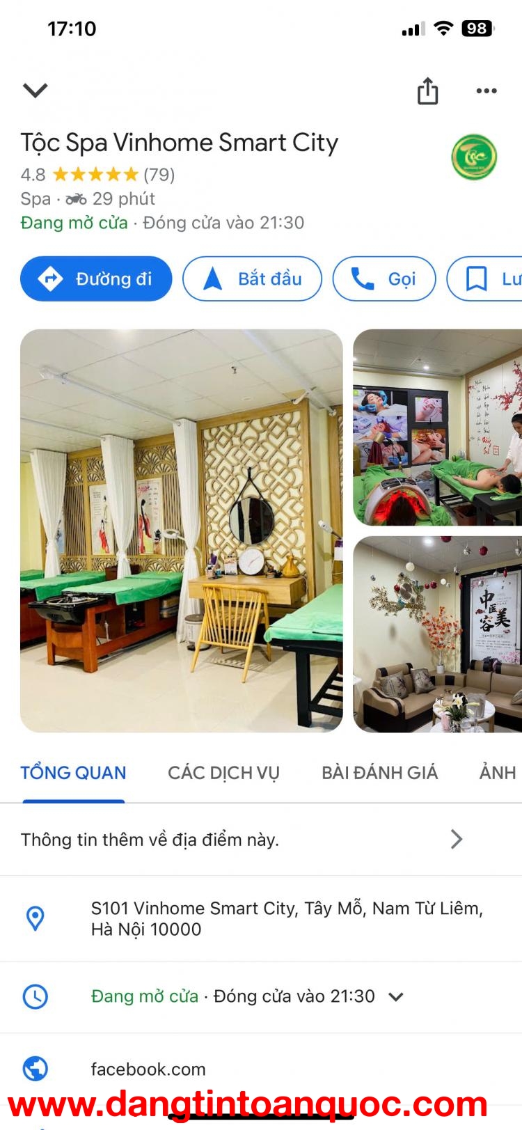 SANG NHƯỢNG HOME SPA HOẠT ĐỘNG 5 NĂM DƯỠNG SINH & CHĂM SÓC DA Ở CHUNG CƯ VINHOME SMART TÂY MỖ