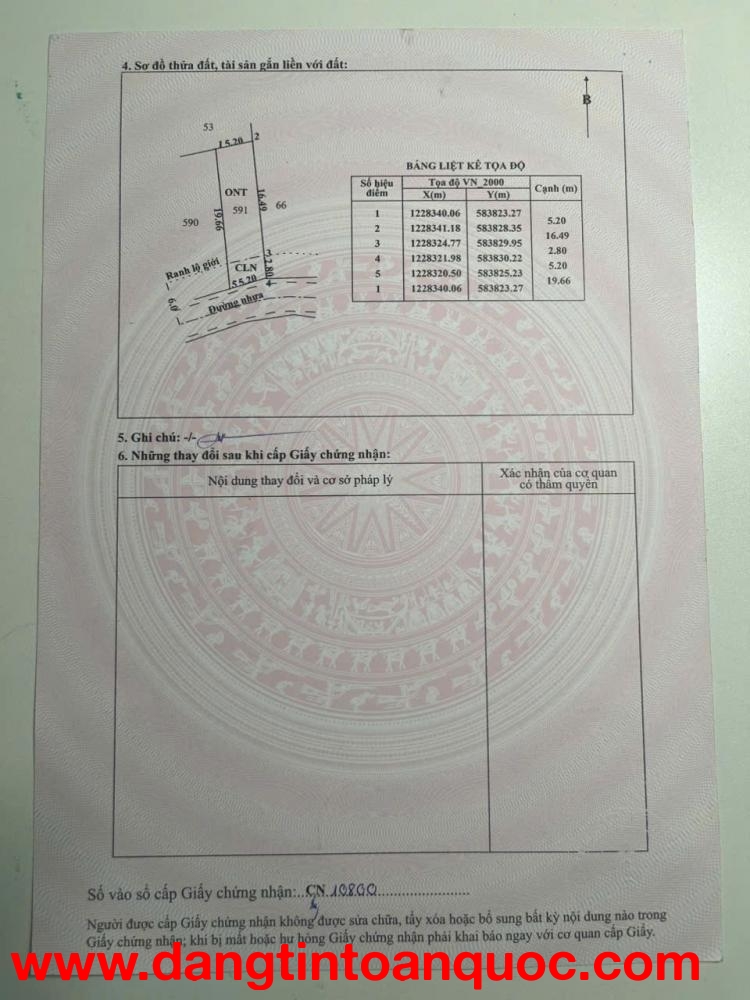 Cần bán nhanh lô đất tại xã An Nhơn Tây huyện củ Chi thành phố Hồ Chí Minh