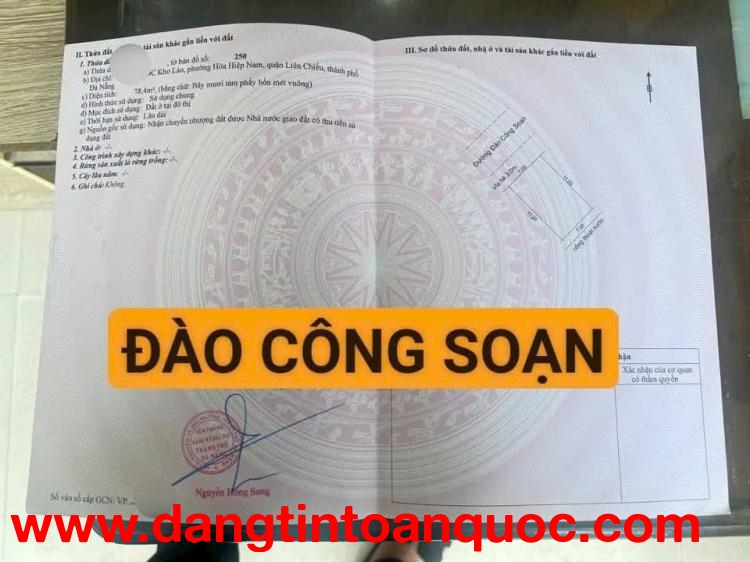 ????????Bán đất 2 LÔ liền kề đường ĐÀO CÔNG SOẠN - trục thông biển