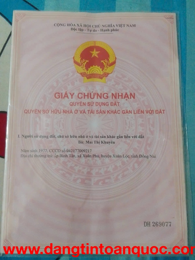 BÁN ĐẤT PHÚ XUÂN – TÂN PHÚ – ĐỒNG NAI