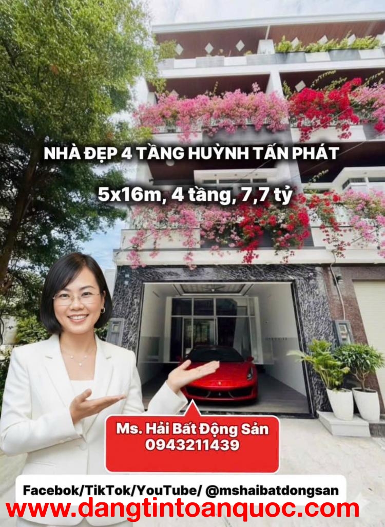 ???????? NHÀ PHỐ HUỲNH TẤN PHÁT, NHÀ BÈ  HẺM 6M  XE HƠI VÀO NHÀ ????  FULL NỘI THẤT   7,7 TỶ  ??????