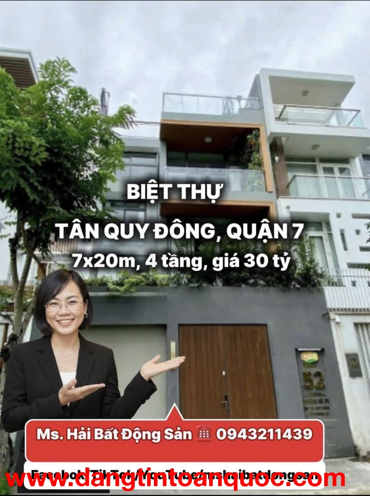 ???? BIỆT THỰ VIEW SÔNG & CÔNG VIÊN KDC AN PHÚ HƯNG – QUẬN 7  HĐT 90TR/THÁNG ????