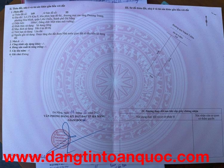 ????????Cần bán lô đất đường 7,5m Hoà Phú 28 - khu điện âm toàn bộ