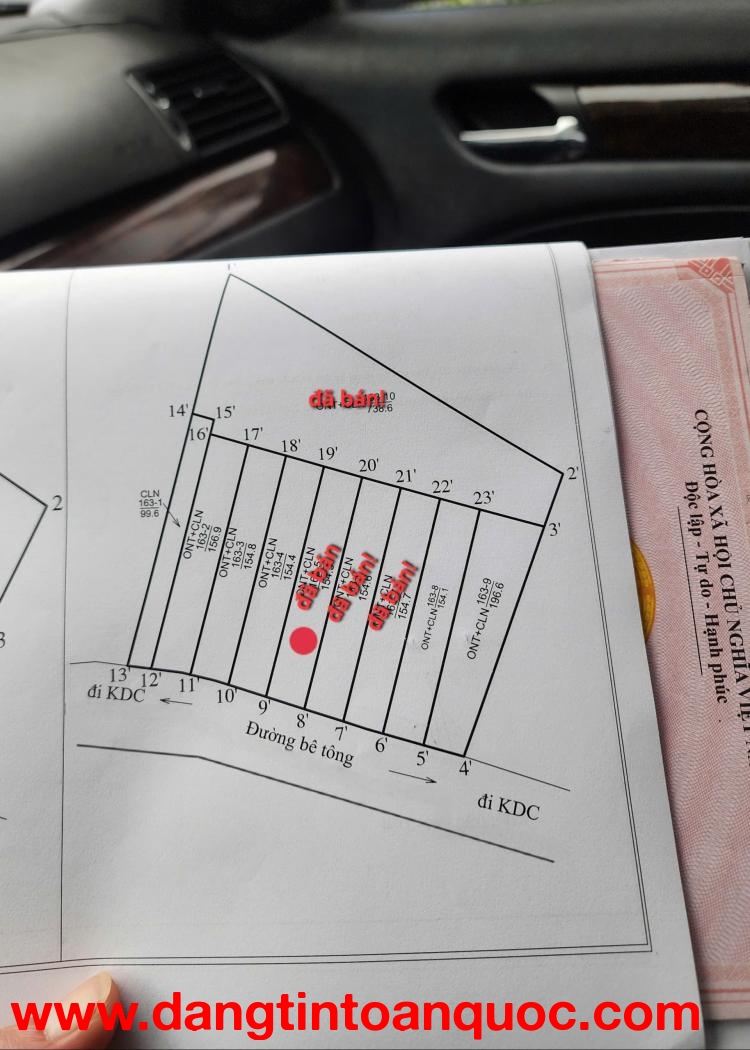 Mở Bán 5 lô đất Thuộc Tổ Dân Phố Kỳ lân – Sơn Dương – Tuyên Quang.