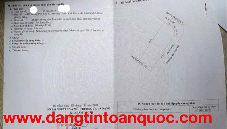 Bán đất GÓC 2MT đường Ngô Đức Kế & Phú Lộc 10