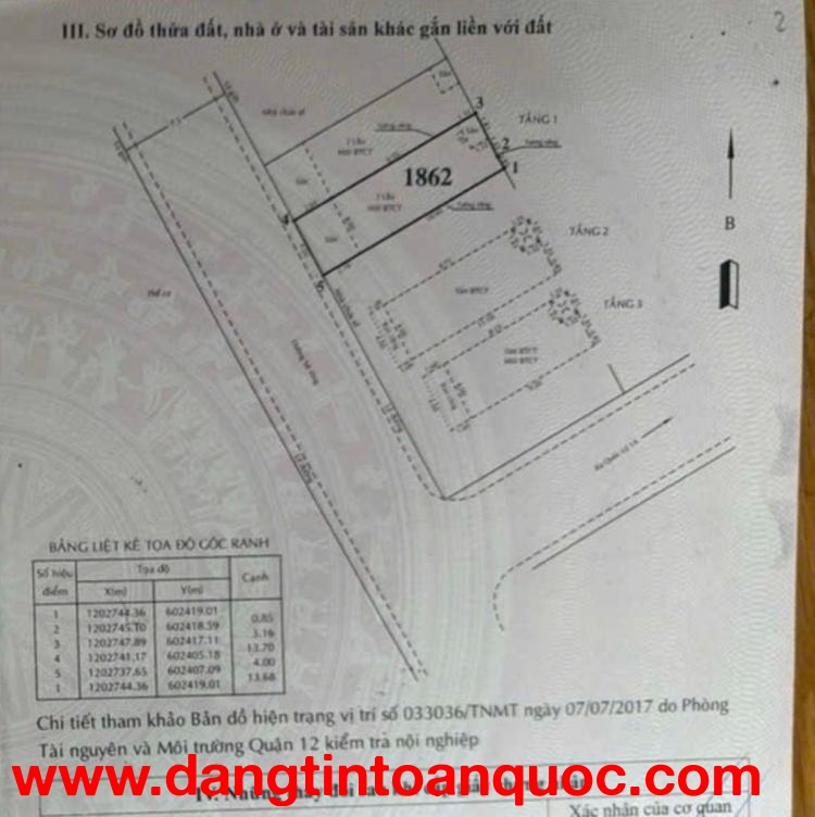 HXH TL19 Q12 55m2 3 tầng 4PN giá 5.x tỷ
