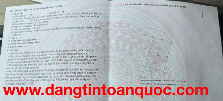 CHÍNH CHỦ CẦN BÁN 236 M2 KHU ĐÔ THỊ 31HA - GIÁ 145 TR/M2, LH 0985865658