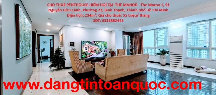 CHÍNH CHỦ CẦN CHO THUÊ GẤP PENTHHOUSE tại Phường 22, Bình Thạnh, HCM
