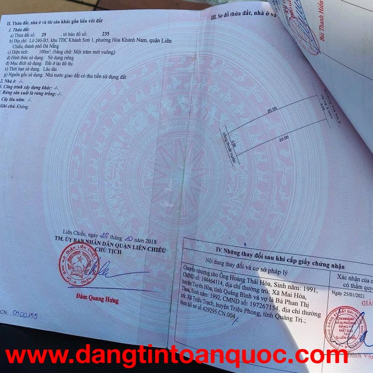 ????????Lô đất đẹp Mt đường 5m5 vỉa hè 3m Trà Na 2 - TĐC Trà Na