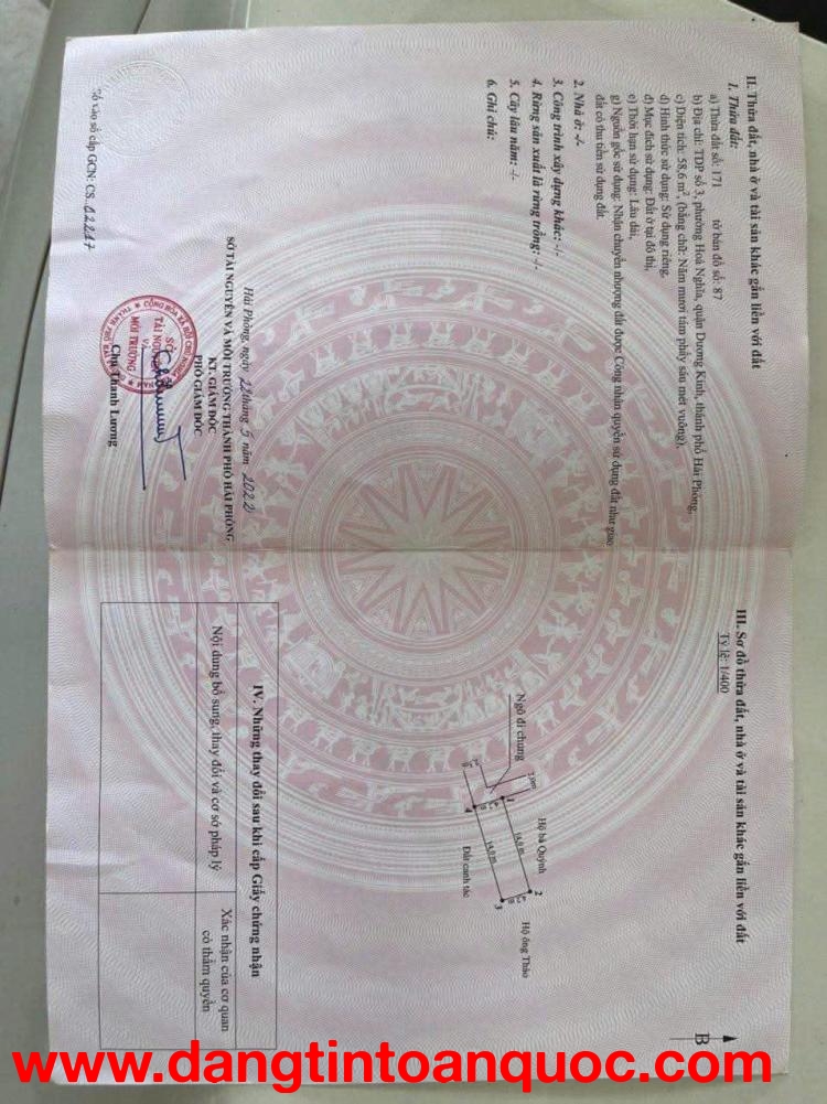 ĐẤT GẦN CHỢ HÒA NGHĨA – DƯƠNG KINH  GIÁ 9XX TRIỆU  VỊ TRÍ TRUNG TÂM – THANH KHOẢN TỐT  ZALO 0567 222