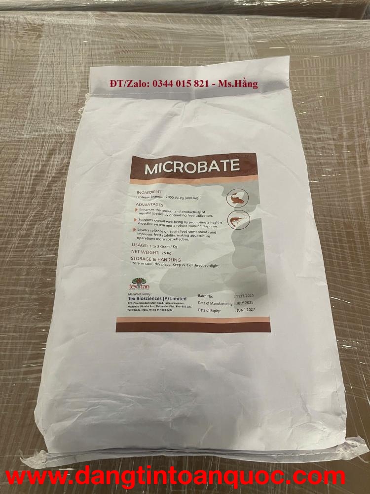 Enzyme Protease - Microbate tiêu hóa, xử lý nước, cắt tảo, làm chất đệm kích hoạt vi sinh trong thủy
