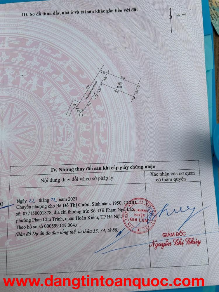 CHÍNH CHỦ CẦN BÁN 45 M2 ĐẤT XÃ THUẬN AN - GIA LÂM, GIÁ NHỈNH 2.X TỶ, LH 0985865658