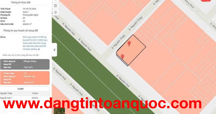 SIÊU PHẨM HIẾM BÁN Đ.NGUYỄN HUỆ & NGUYỄN THIỆP - CĂN SÓC 2 MẶT TIỀN SIÊU ĐẸP - DT 18M*24M - HDT 