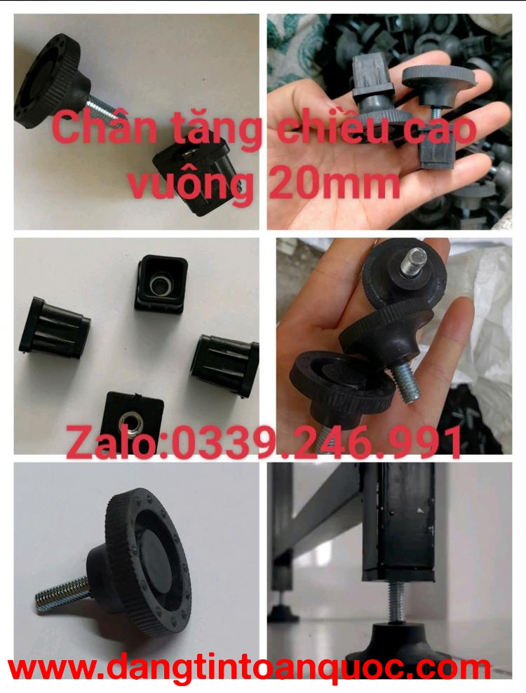 Mua chân tăng chỉnh chiều cao vuông 20 ở đâu giá rẻ?