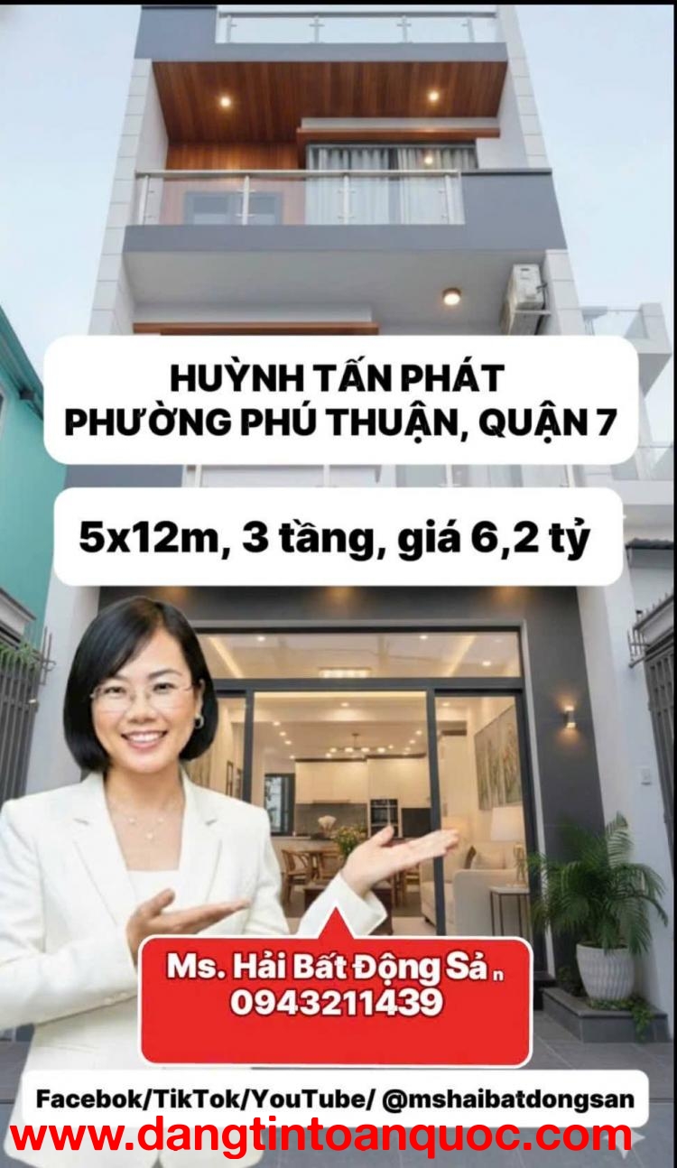 HÀNG HIẾM - NHÀ PHỐ HUỲNH TẤN PHÁT, PHÚ THUẬN, QUẬN 7 – GIÁ 6,2 TỶ