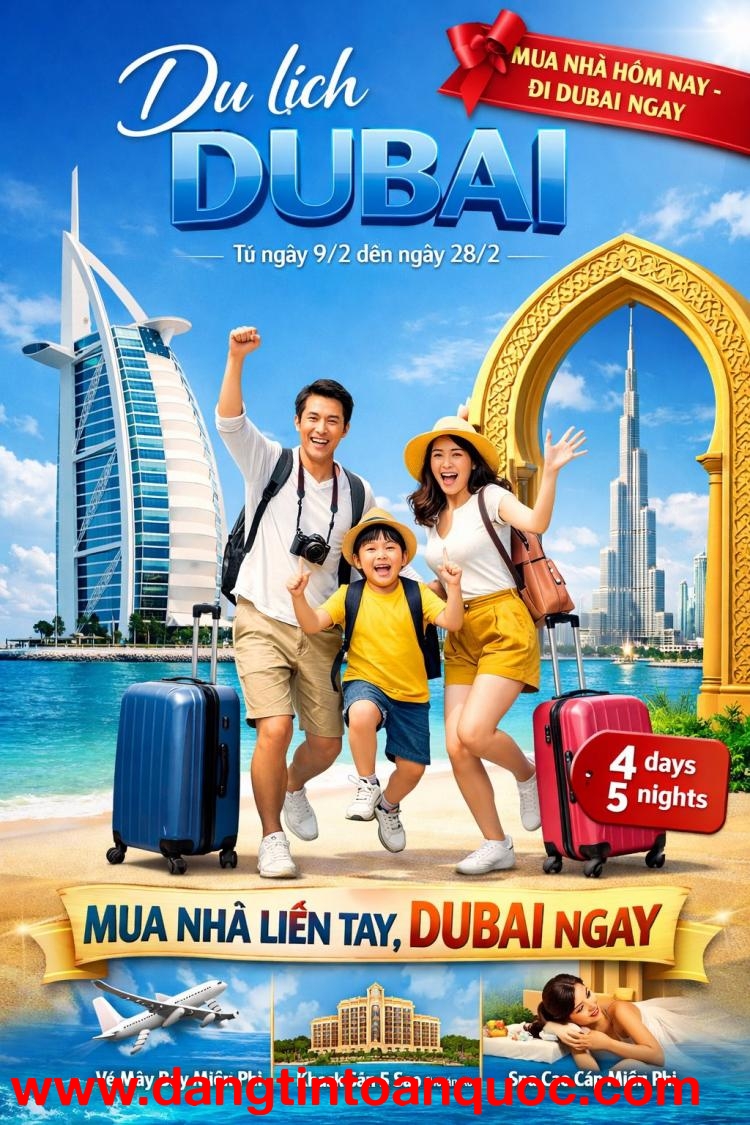 HOT - MUA NHÀ HÔM NAY – CƠ HỘI DU LỊCH DUBAI NGAY - TỪ 9/2 ĐẾN 28/2