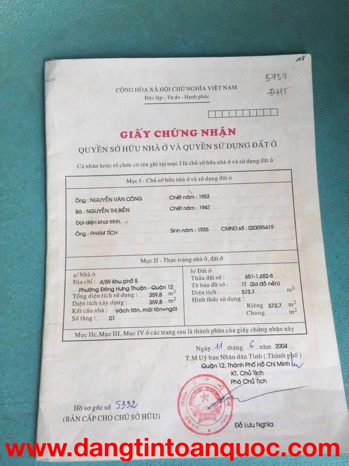 CHÍNH CHỦ BÁN GẤP – LÔ GÓC 2 MẶT TIỀN SIÊU ĐẸP ĐÔNG HƯNG THUẬN 06, Q12