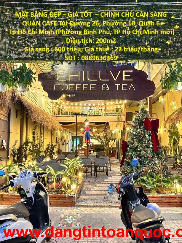 MẶT BẰNG ĐẸP – GIÁ TỐT  – CHÍNH CHỦ CẦN SANG QUÁN CAFE TẠI Đường 26, Phường 10, Quận 6