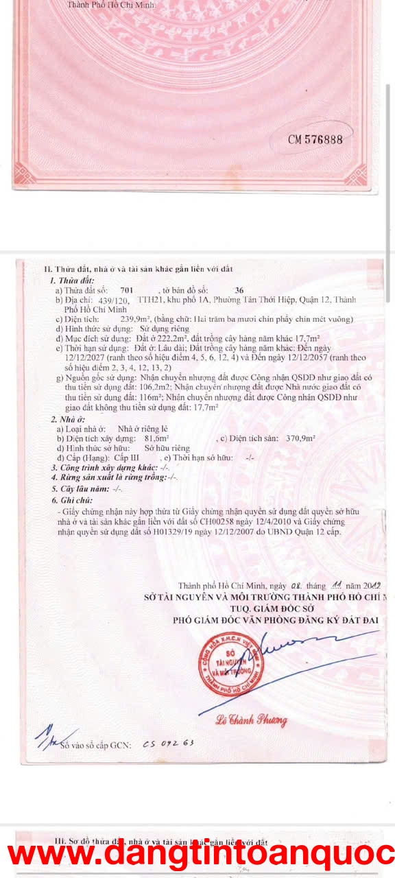 Biệt Thự Sân Vườn 3 Tầng (12x22) Mặt Tiền Nhựa Tân Thới Hiệp, Q12 Giá 13.99 Tỷ