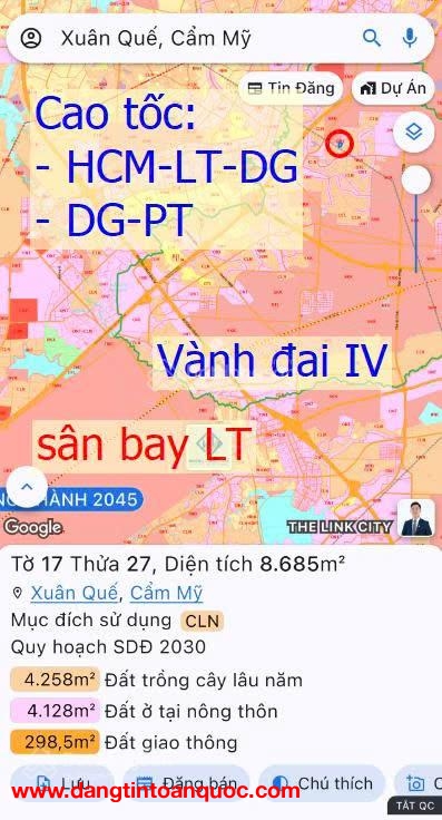 Chính chủ cần bán gấp lô đất vườn tâm huyết tại Xuân Quế, Cẩm Mỹ, Đồng Nai