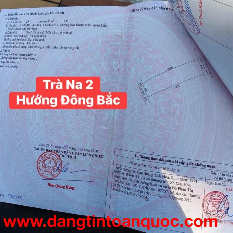 ????????Bán đất đường Trà Na 2 - Hòa Khánh, Thành Phố Đà Nẵng