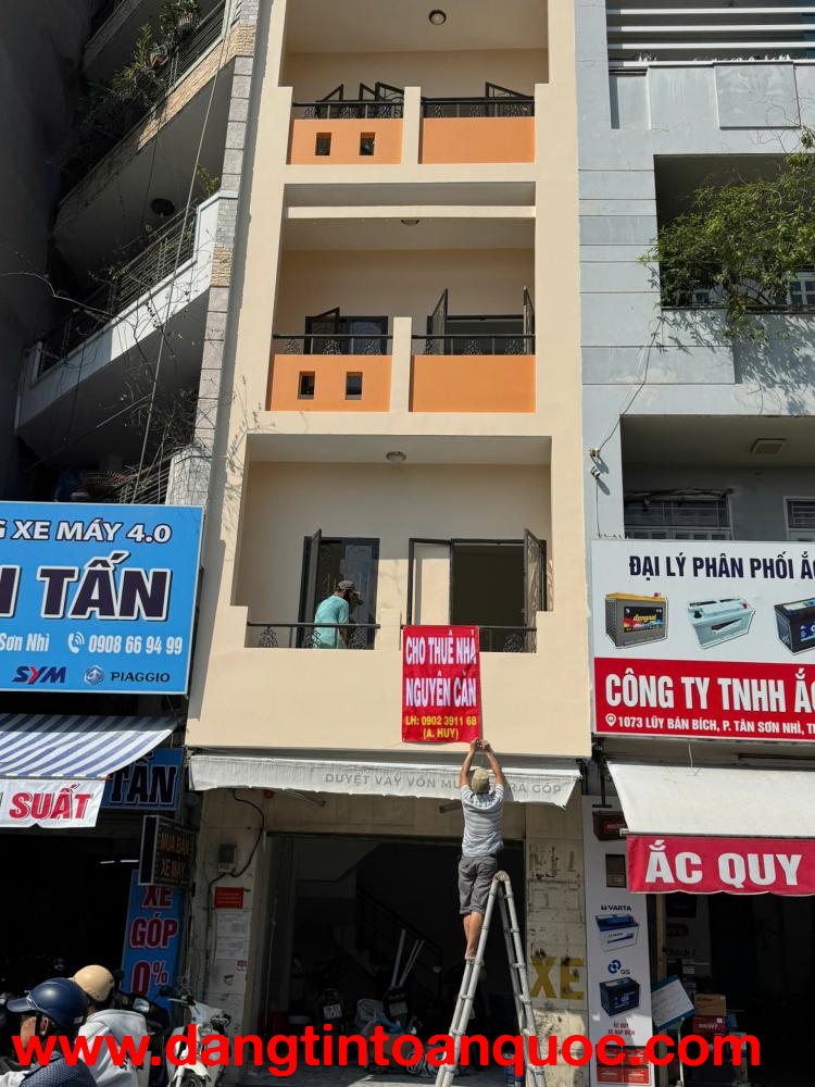 CHO THUÊ NHÀ 1 TRỆT 4 LẦU – 4PN 4WC TẠI MẶT TIỀN ĐƯỜNG LŨY BÁN BÍCH, TÂN PHÚ, TPHCM - GIÁ 21 TRIỆU/T