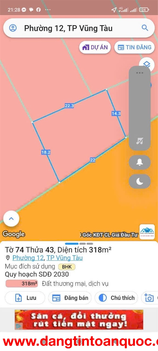 ĐẤT ĐẸP - GIÁ TỐT - Chính Chủ Cần Bán Đất Tại Đường 2/9 Phường 12, Tp Vũng Tàu, BRVT